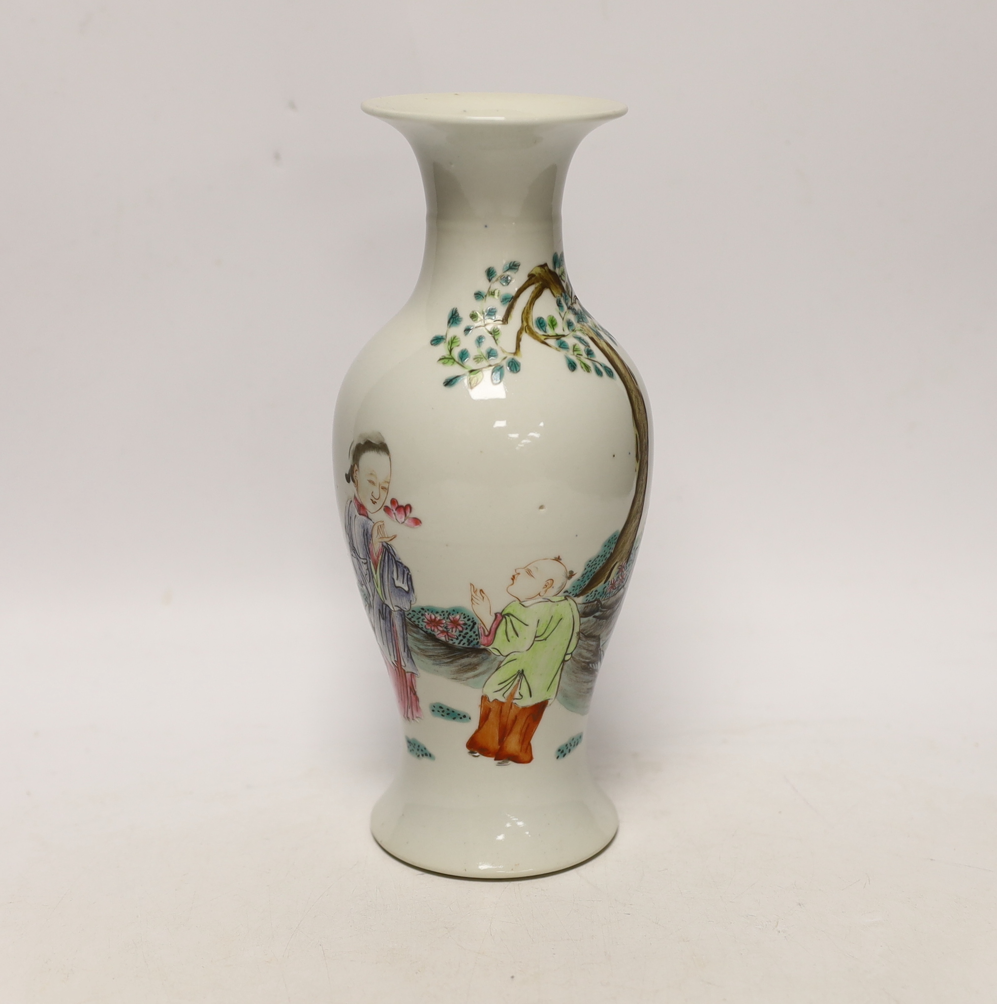 A Chinese famille rose baluster jar, 23cm high